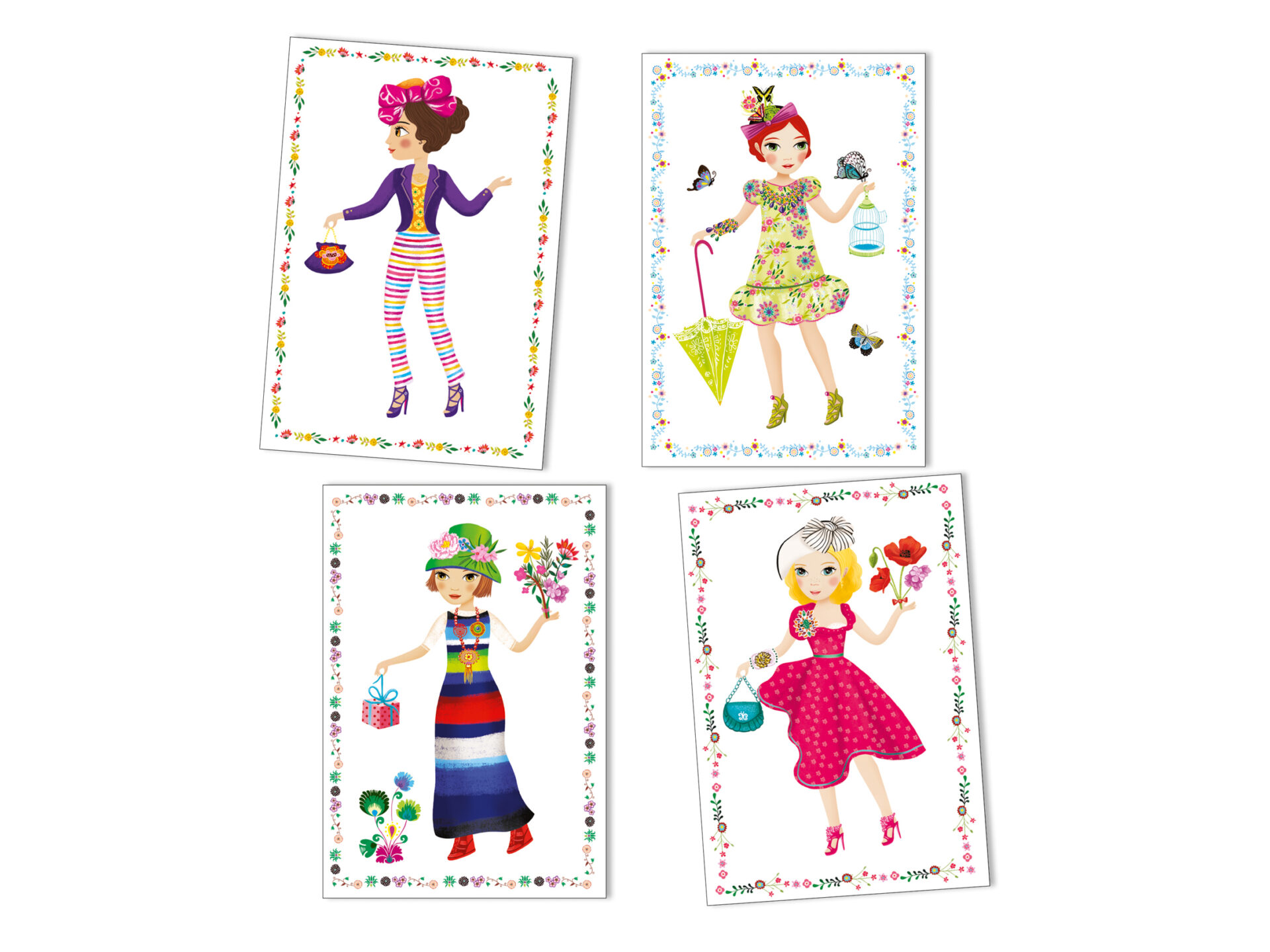 Stickers riposizionabili Bamboline da vestire - Dettagli, Articoli da  Regalo, Giocattoli in Legno, Artigianato Italiano