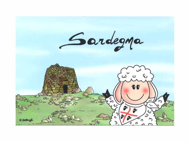 cartolina postale pecorella sardo,souvenir della sardegna, creazioni dettagli cagliari,Sardinian suckling pig postcard, souvenir of Sardinia, Cagliari details creations,