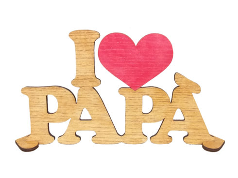 scritta artigianale in legno per il papà, i love papà, festa del papà,dettagli cagliari