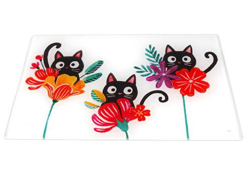 Mattonella tagliere gattini fiori