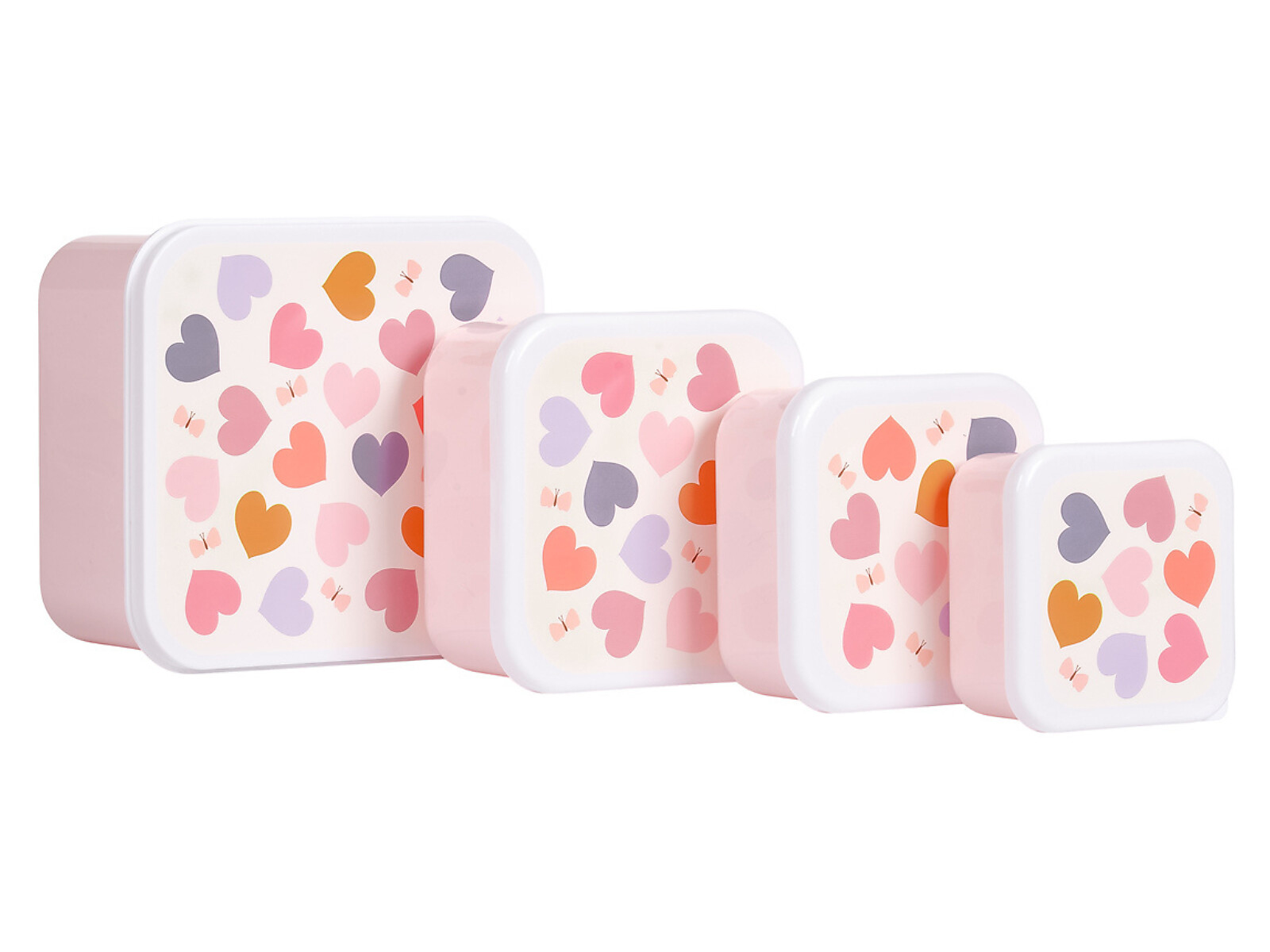 Set 4 Contenitori Porta Pranzo e Porta Merenda cuori - immagine 3