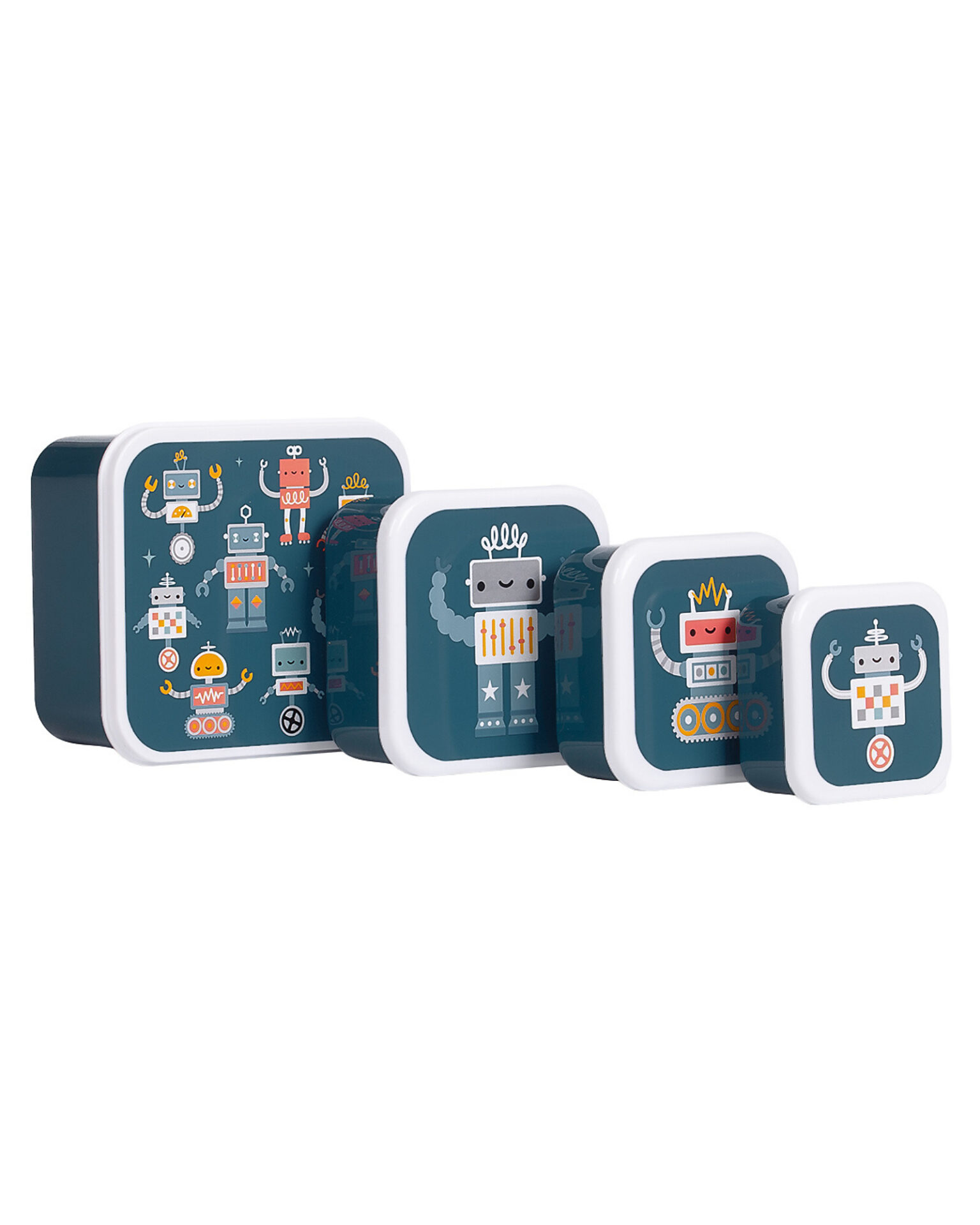 Set 4 Contenitori Porta Pranzo e Porta Merenda robot - immagine 3