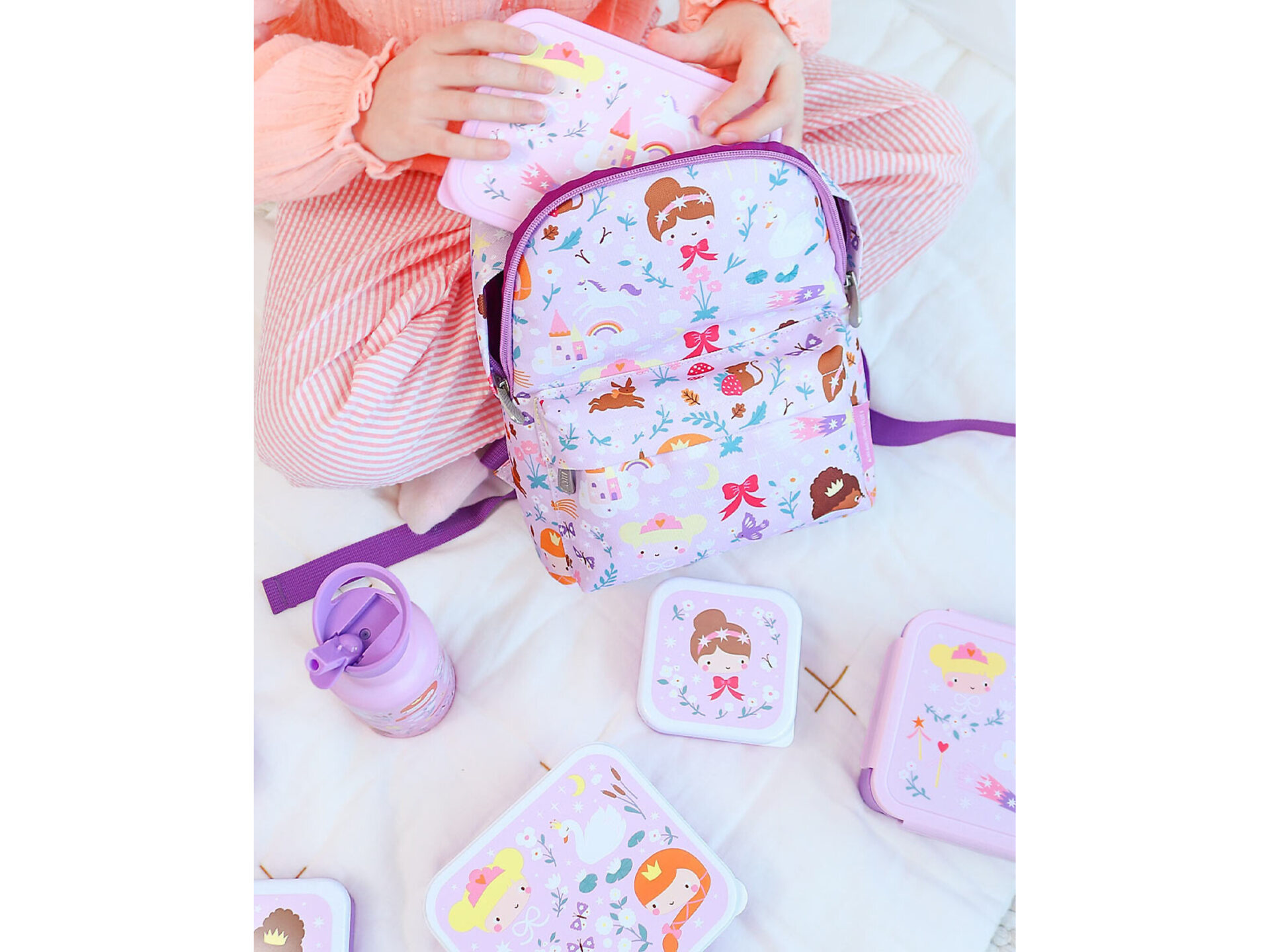 Set 4 Contenitori Porta Pranzo e Porta Merenda principesse - immagine 5