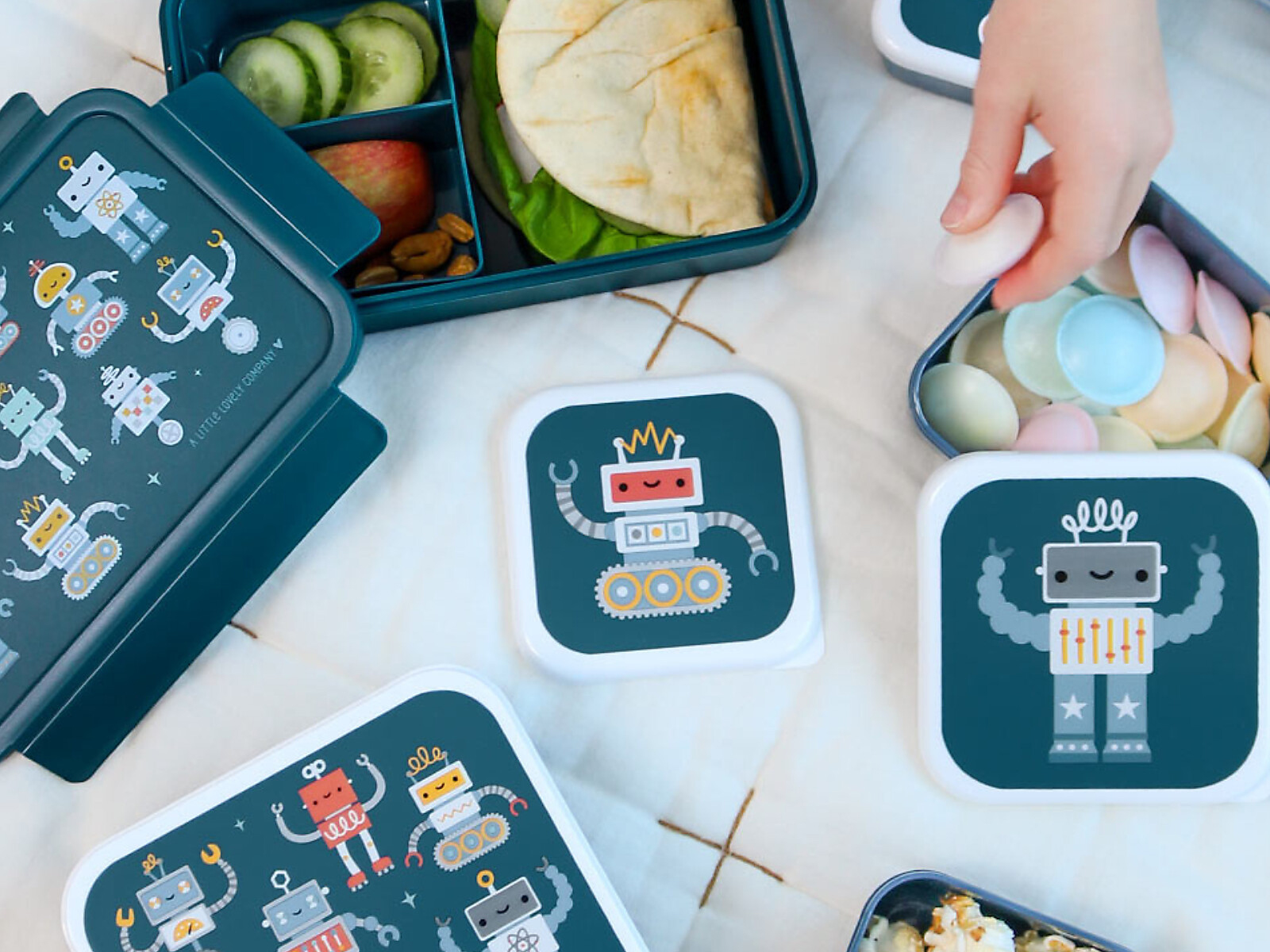 Set 4 Contenitori Porta Pranzo e Porta Merenda robot - immagine 4